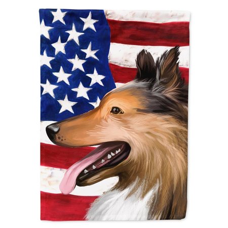 CAROLINES TREASURES Collie Smooth Dog American Canvas House Flag - 28 x 0.01 x 40 in. CK6493CHF